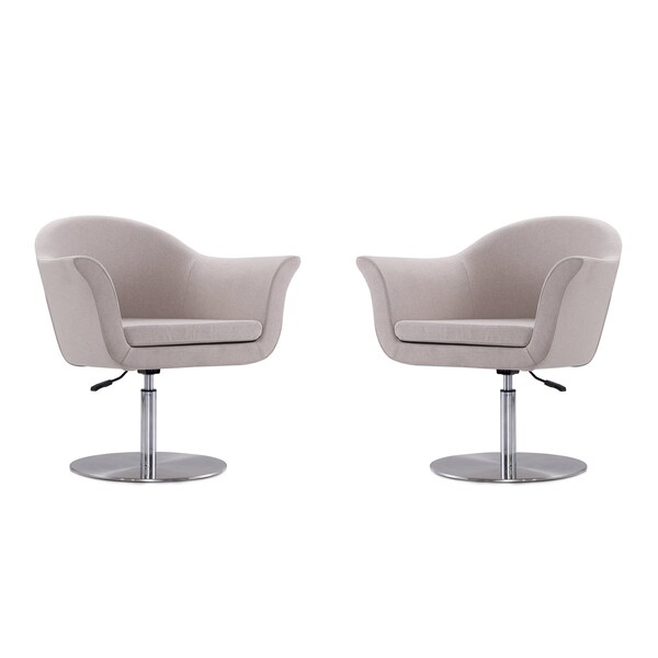 Manhattan Comfort Voyager Swivel Adjustable Accent Chair in Barley and Brushed Metal, PK2 2-AC051-BA - main